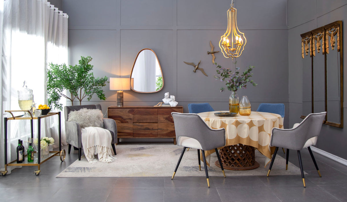 Irrgeular Mirror With Frame, Wall Mirror For Living Room Bathroom Entryway - Brown