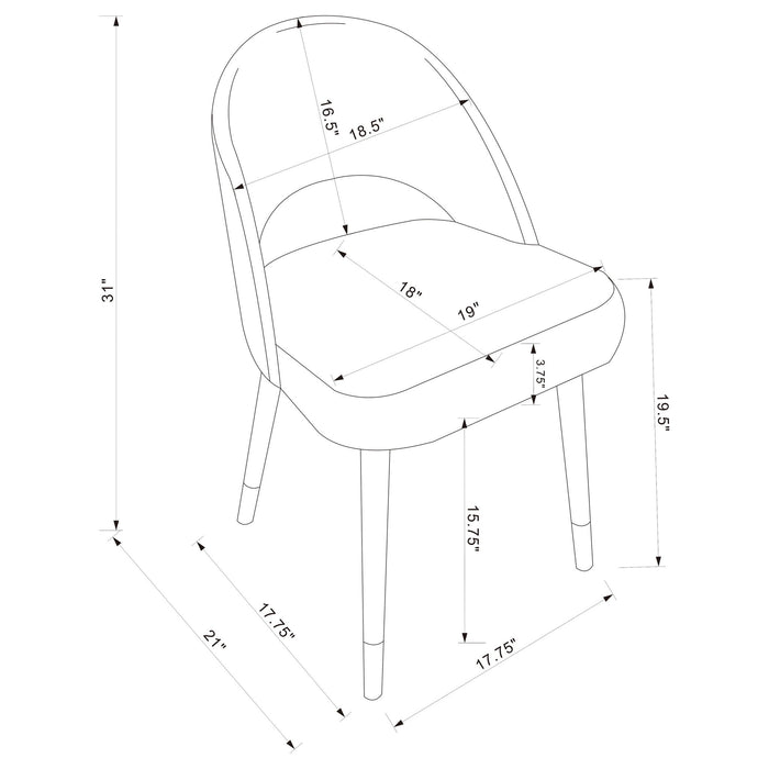 Arched Back Dining Chairs (Set of 2)