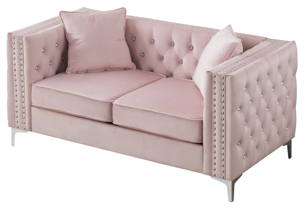Glory Furniture Paige Loveseat, Pink