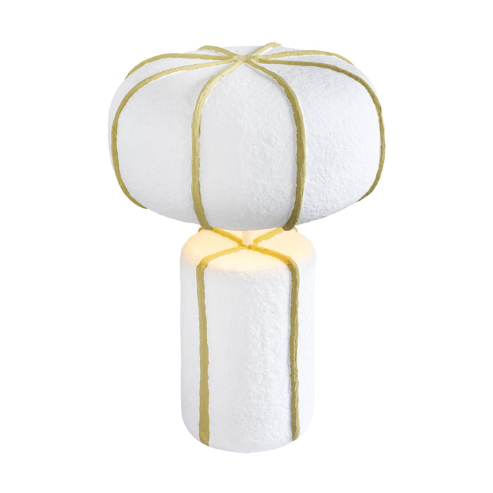 Looma - Cotton Mache Table Lamp - White / Green