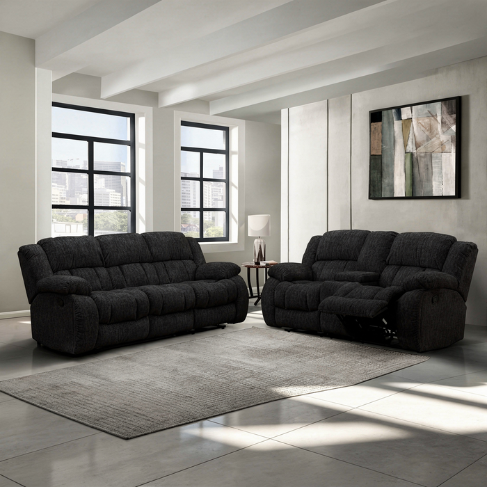 2PC Reclining Sofa Loveseat