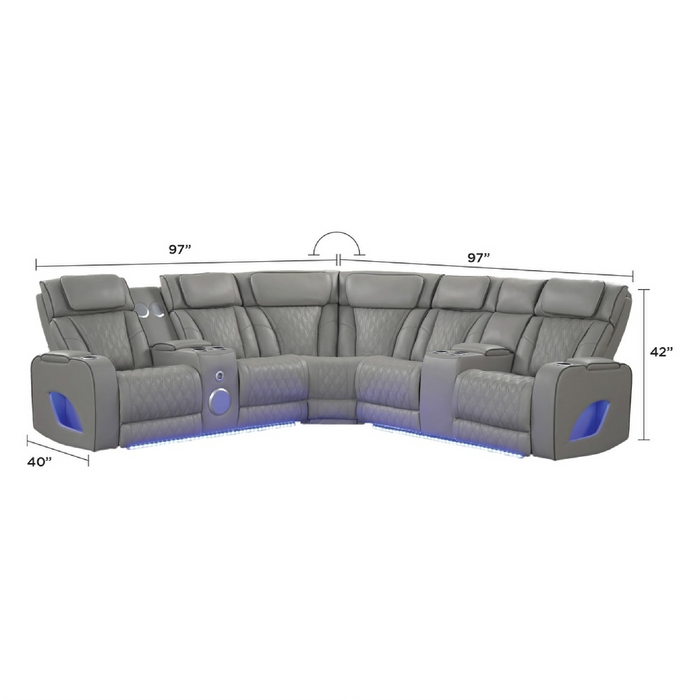 Power Recliner Sectional Sofa