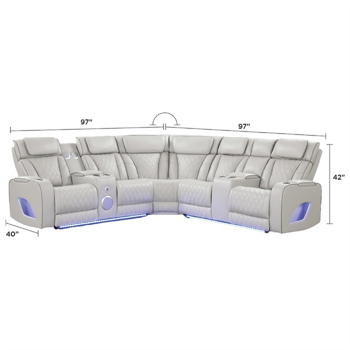 Power Recliner Sectional Sofa
