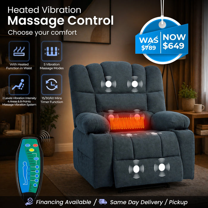 Heated Vibration Massage Recliner