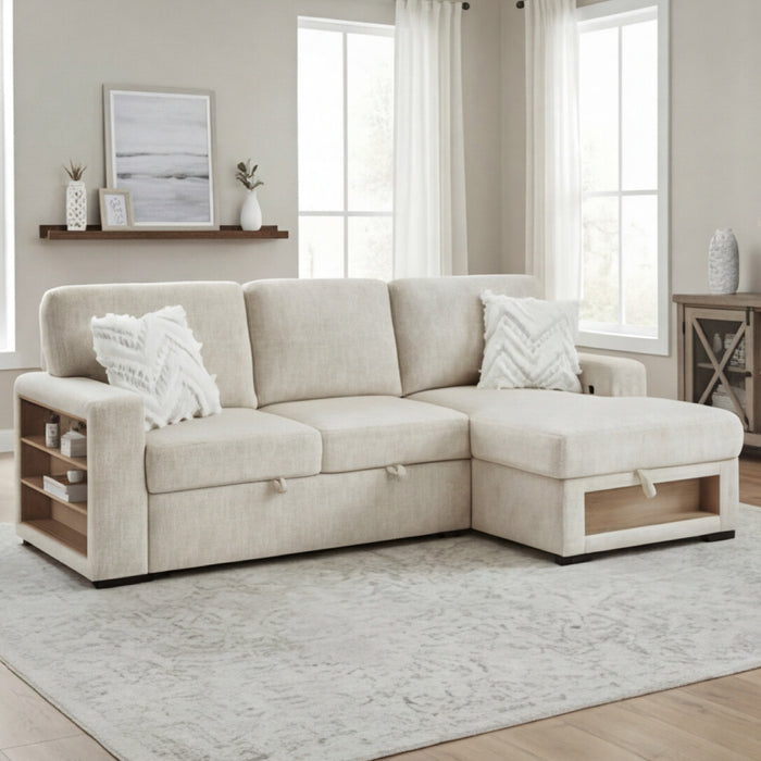 Pull Out Sofa Bed with Speaker and 2 Pillows