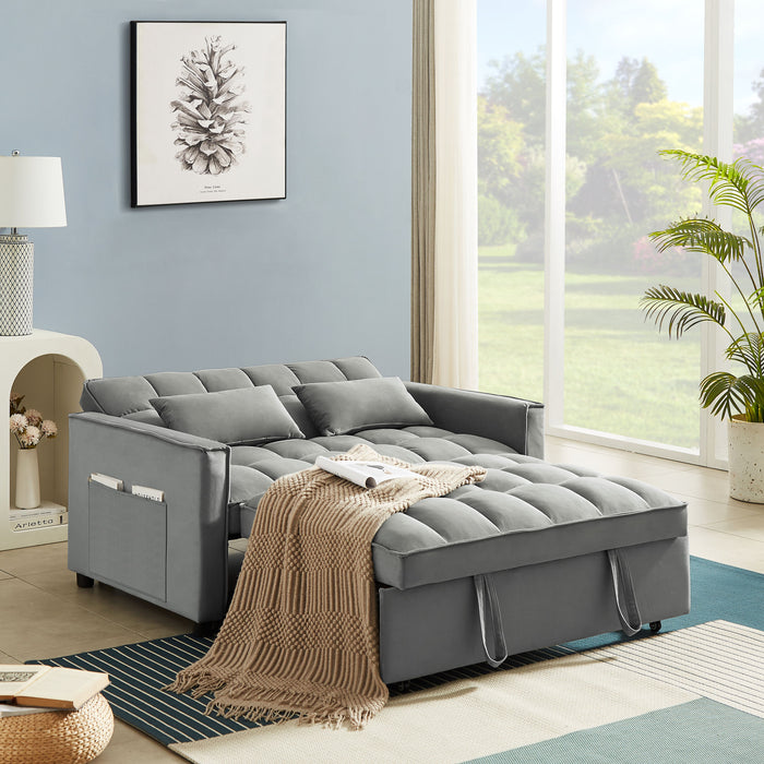 Sofá cama convertible de terciopelo moderno con respaldo ajustable, so — Brother's  Outlet