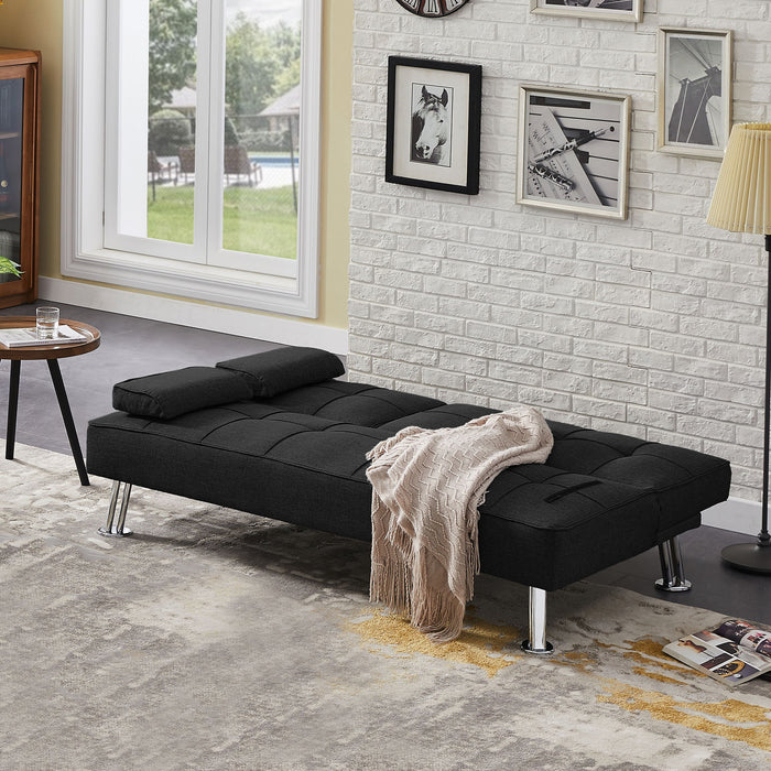 Sofá cama futón plegable convertible moderno con 2 portavasos, sofá ca —  Brother's Outlet