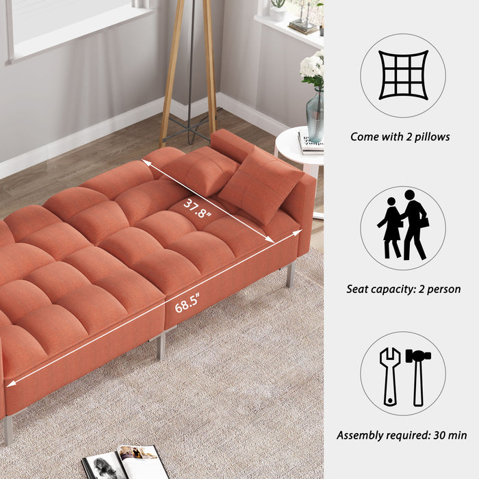 Orisfur. Sofá cama futón plegable, moderno, tapizado en lino, para