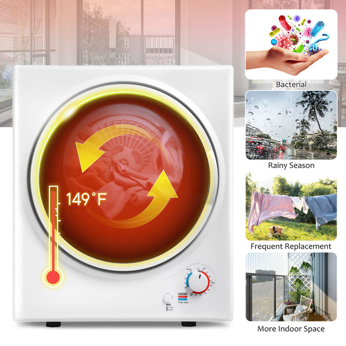Electric Portable Clothes Dryer, Front Load Laundry Dryer For