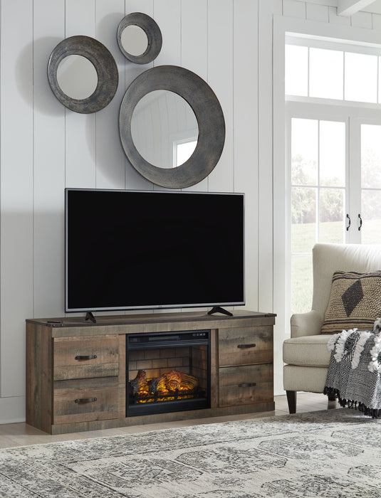Trinell - Marrón - Mueble TV Con Chimenea Eléctrica — Brother's Outlet