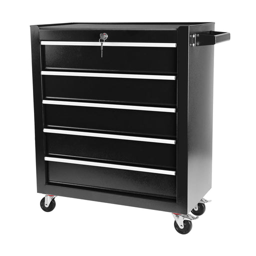 YSSOA 3-Tier Metal Rolling Utility Cart, Heavy Duty Craft Cart with Wheels and Handle, Black