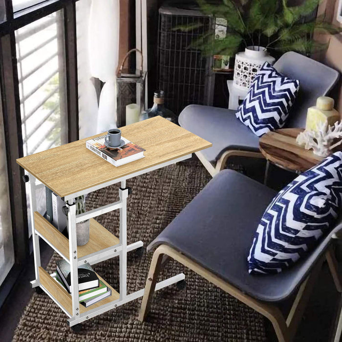 Mesa de bandeja, mesa auxiliar ajustable para sofá/cama, escritorio  portátil con ruedas, mesa para colocar sobre la cama, carrito para portátil  con