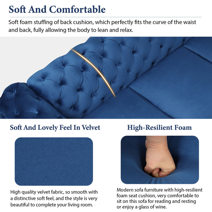 sofa pequeño azul