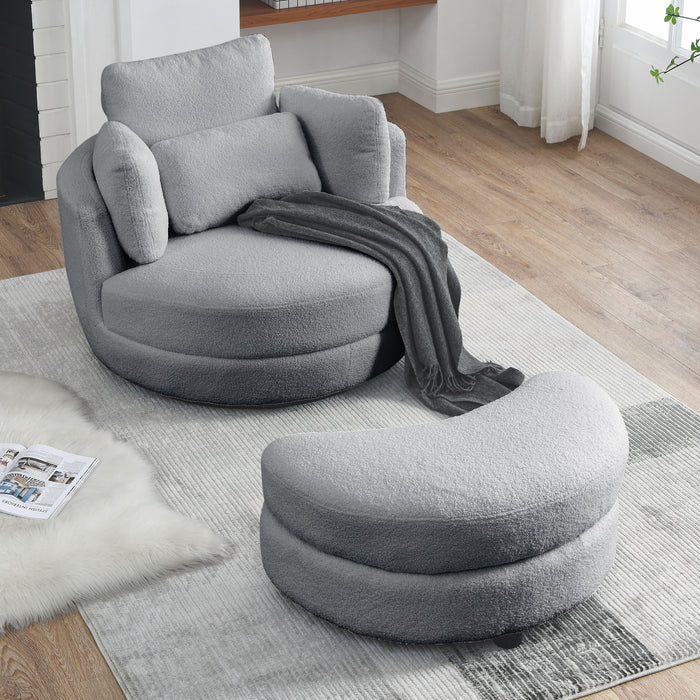 Oversized Swivel Chair With Moon
