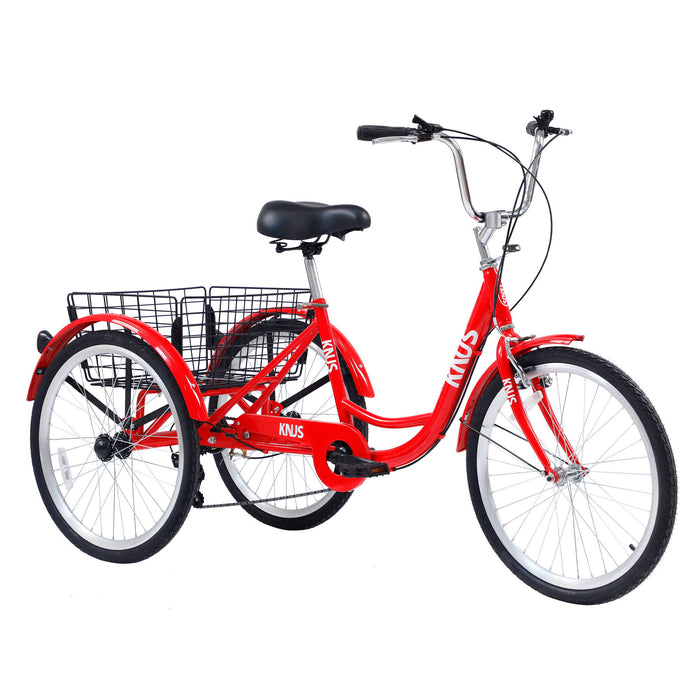Triciclo para adultos de 7 velocidades y 3 ruedas, bicicleta