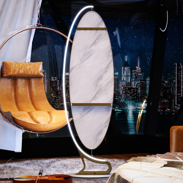 BEAUTME Espejo de tocador con luces, espejo de longitud completa de 63 x 24  pulgadas, LED de pie, montaje en pared, espejo de piso, espejo de