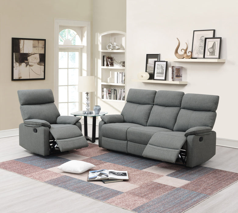 Sofá reclinable de tela de arpillera de Color gris, sofá de 1