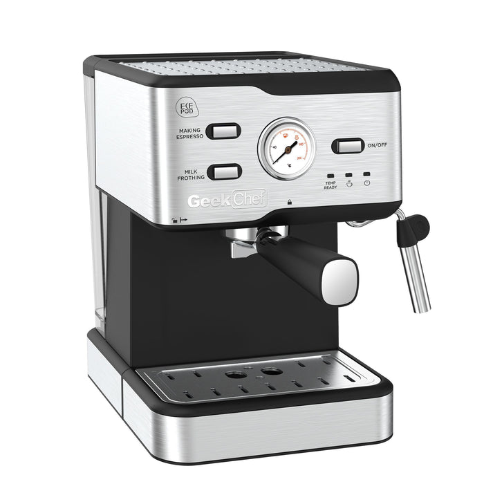 Máquina de café expreso con bomba de presión de 15 bar, máquina de café  expresso con espumador de leche, máquina de café expreso y capuchino,  tanque