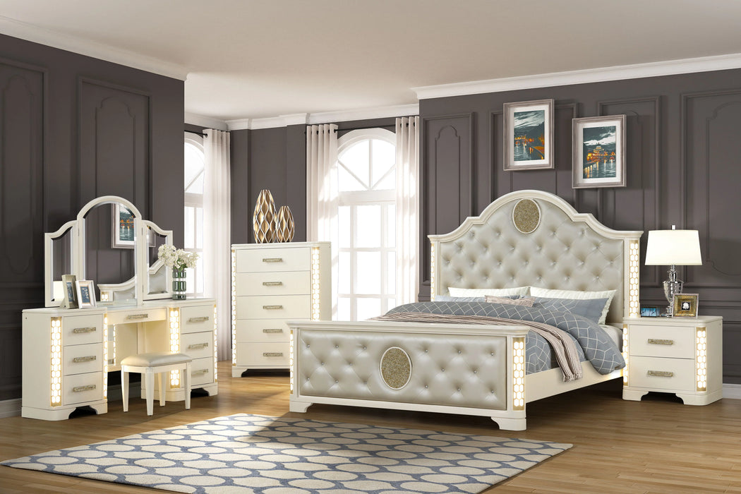 5 PC Queen King Bedroom set with Vanity Brother s Outlet